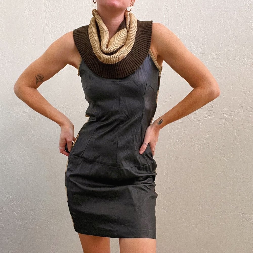 Dolce & Gabbana Black and Brown Mini Dress